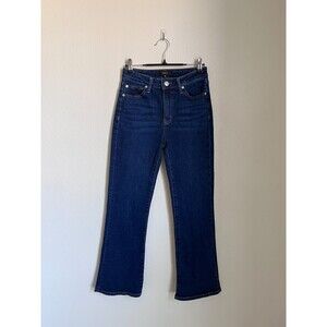 Quince Bella Stretch High Rise Kick Flare Jeans in Midnight Blue Size 25